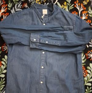 A denim button shirt from gap